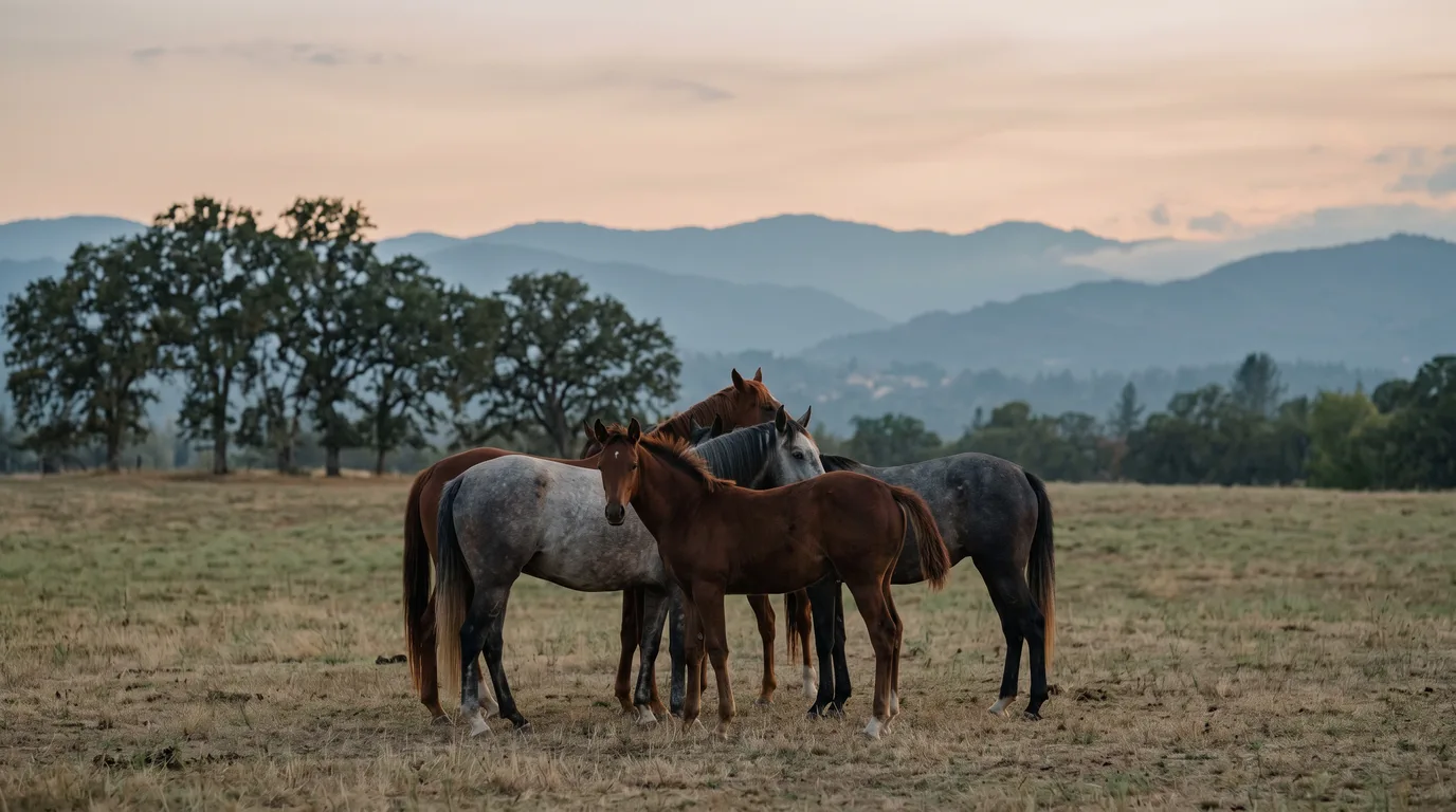 Chevaux en liberté, Pil'Ânes, Loire